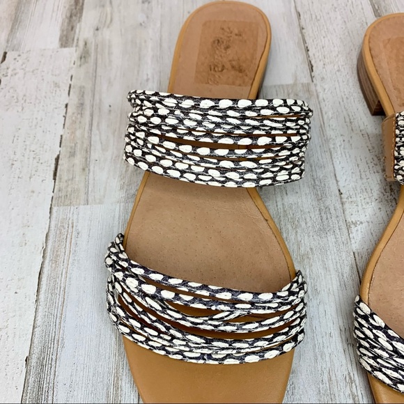 Madewell Tan Sandal with Braided Black and White Straps - Picture 2 of 11